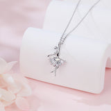 925 Sterling Silver Elegant Ballerina Moissanite Pendant Necklace – Graceful Dance Of Sparkling Gems